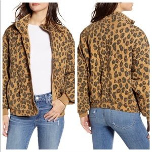 Blanknyc drop shoulder leopard quilted jacket size medium
